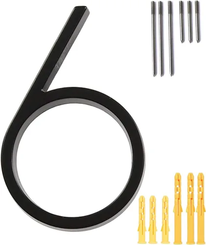 Miniatura 50 de Número de casa flotante de 5'', números de casa modernos - aleación de zinc, número de dirección de casa con exquisito proceso de dibujo - dorado