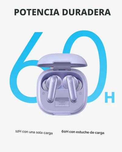 Miniatura 4 de Soundcore P40i by Anker, auriculares inalámbricos con cancelación de ruido, cancelación de ruido adaptativa a ambientes, graves pesados, tiempo