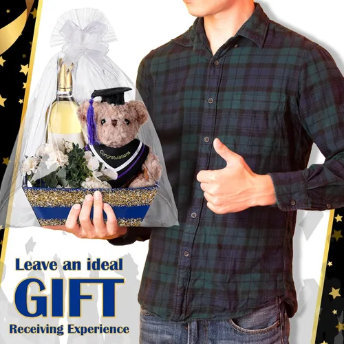 Miniatura 5 de Thenshop 44 Piezas Canasta para Regalos Canasta de Regalo Vacía a Granel Incluye 12 Bandejas de Cartón 12 Bolsas de Plástico y 20 Lazos Decorativos