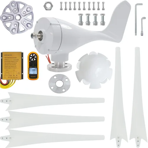 Miniatura 2 de Juego de generador de turbina eólica de 400 W 12 V con 5 cuchillas, con controlador de carga, generador de energía eólica para marina, RV, hogar