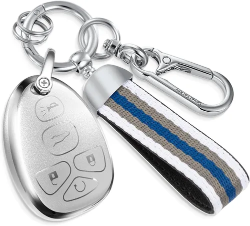 Miniatura 32 de para Buick - Funda para llavero con llavero de cuerda trenzada metálica anti-pérdida mejorada, carcasa suave de TPU exquisita para Avenir Envision