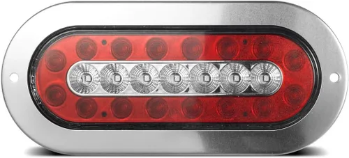 Miniatura 4 de Partsam 4 luces LED ovaladas de 6.5 pulgadas para remolque, 23 luces LED de montaje en brida, luces traseras de freno rojas, luces de marcha