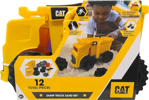 Miniatura 2 de CAT Juguetes de Construcción, Caja de Arena CAT, Juego de Camión Volquete con Accesorios de Arena, Para Niños a Partir de 3 Años