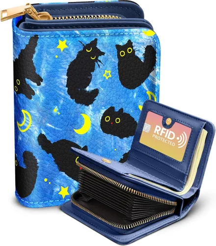 Miniatura 15 de Bistup Cartera para tarjetas de crédito para mujer, de cuero, para mujeres, adolescentes, niñas, tarjeteros, monedero de acordeón, pequeño, mediano