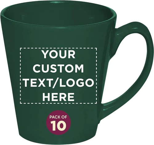Miniatura 9 de DISCOUNT PROMOS Taza de café con leche de cerámica brillante personalizada de 12 onzas, juego de 10/50/100 unidades personalizadas, paquete a