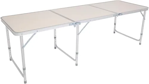 Miniatura 9 de lapday Mesa plegable de aluminio, mesa de camping multiusos, mesa rectangular portátil y ajustable para fiesta, playa, patio trasero, barbacoa