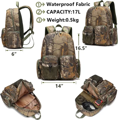 Miniatura 2 de TIANHAOPUJU - Mochila táctica de camuflaje para adolescentes y hombres, PVC resistente al agua para caza al aire libre, senderismo, pesca, viajes