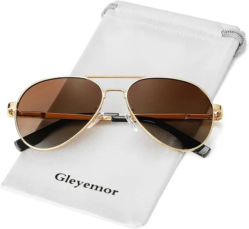 Miniatura 182 de Gleyemor Lentes de sol polarizados estilo aviador para niños y niñas, jóvenes, adolescentes, dos tamaños de 1.969 in y 2.047 in