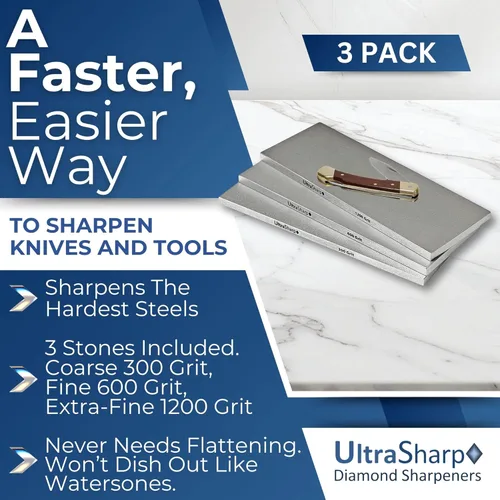Miniatura 2 de Ultra Sharp Set Piedra de afilar de diamante – 8 x 3 Grano Grueso/medio/extra fino