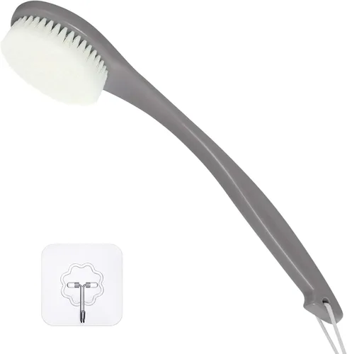 Miniatura 9 de Cepillo de espalda de mango largo para ducha, depurador de cerdas suaves para la ducha, ergonómico curvado de mango largo, cepillo de baño