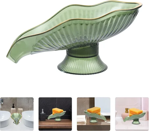 Miniatura 3 de Alipis - Jabonera autodrenante de 6.29 x 3.74 x 2.95 pulgadas, jabonera pesada para baño, fregadero, encimera de cocina con base estable y bandeja