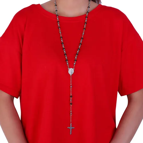 Miniatura 2 de U7 Catholic Gift Stainless Steel 18K Gold Plated Coin MedalCrucifix CrossVirgin MaryRosary Necklaces for Women Men