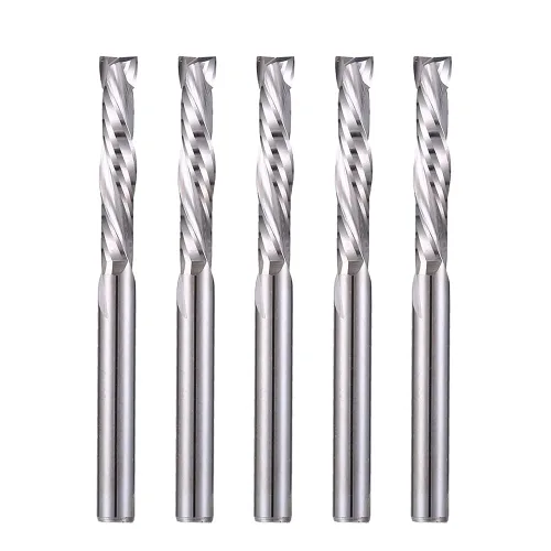 Miniatura 14 de Brocas de enrutador en espiral hacia arriba y abajo, broca de compresión de 1/4 de pulgada de diámetro de corte, 1 pulgada de longitud de corte