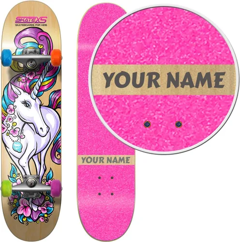 Monopatín personalizado SkateXS para principiantes de unicornio para niñas