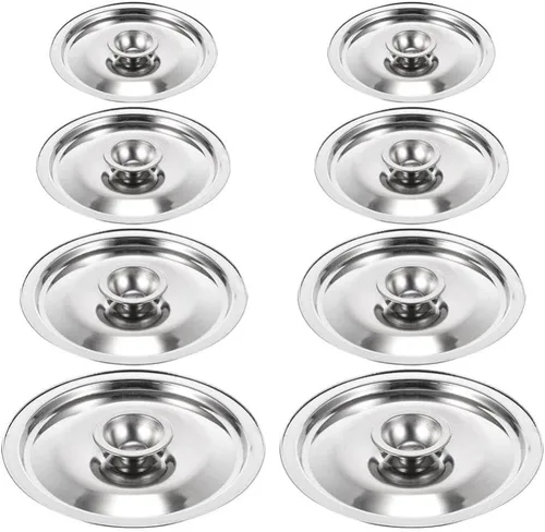Cabilock Cubierta de taza de café de acero inoxidable 8 unids tapas de tapa de taza de agua de metal tapa de taza de té 3.9 in 4.7 in 5.5 in 6.3 in