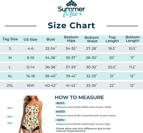 Miniatura 6 de Summer Mae Traje de baño tankini de 2 piezas con volantes y pantalones cortos para mujer