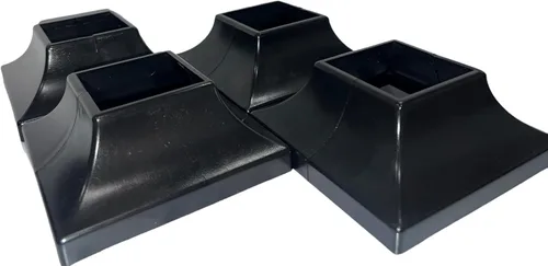 Miniatura 2 de JMSteelLLC - Falda de plástico entrelazada para poste de 2 x 2 pulgadas para poste y 4.5 x 4.5 pulgadas para base. (4 unidades, 2 pares)