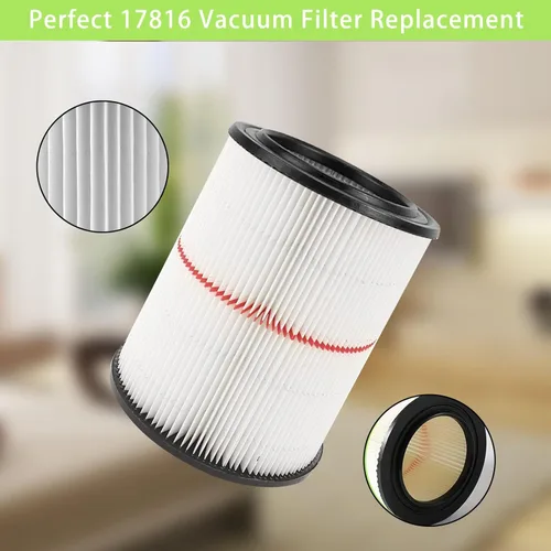 Miniatura 5 de Filtro 17816 para aspiradora de taller Craftsman, filtro de aire de reemplazo para filtro de aspiradora húmeda/seca Craftsman para aspiradora Blanco