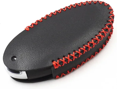 Miniatura 5 de Funda de piel negra para Nissan Versa Rogue Pathfinder 370Z Armada Juke Murano Titan Infiniti EX35 FX35 QX50 QX70 3 Botones Smart Remote Key Fob