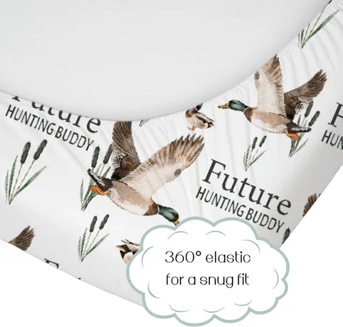 Miniatura 3 de HawSkgFub Future Duck Hunting Buddy - Sábana bajera para cuna estándar para bebé, cazador de patos malardos, animales salvajes, lago, para niños