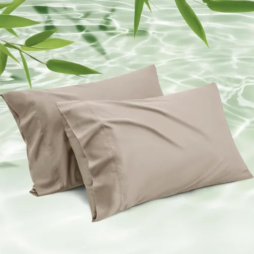 Miniatura 12 de Bedsure Juego de 2 fundas de almohada frescas de tamaño queen, rayón derivado de bambú, transpirables y suaves como la seda con cierre de sobre, 13