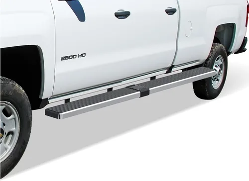 Miniatura 27 de APS - Estribos iBoard para Chevrolet con cabina extendida de 2 puertas completas + 2 puertas de apertura inversa, 4 pulgadas, Aluminio negro