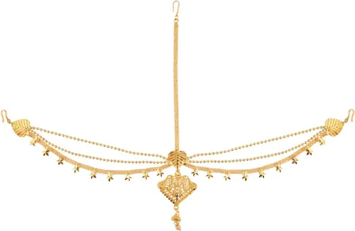 Miniatura 5 de Efulgenz Indian Bollywood Vintage Mange Tikka Crystal Kundan Head Chain Bridal Wedding Jewelry Hair Accessories