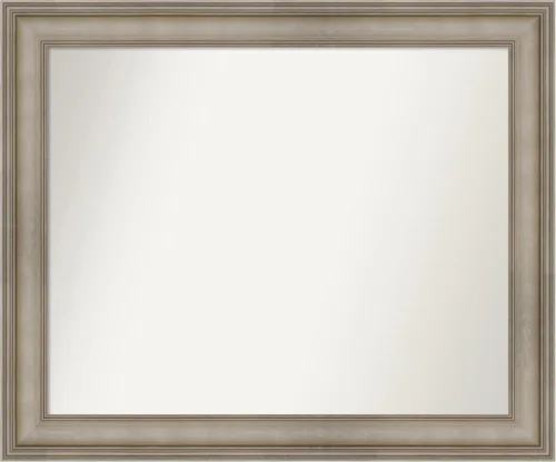 Miniatura 10 de Amanti Art Espejo de baño plateado para sobre el fregadero, 26 x 26 pulgadas, espejo cuadrado de plata antigua, marco de madera tradicional mediano