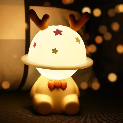 L LOHAS - Luces nocturnas para niños, lindas lámparas de guardería con control táctil ajustable de 7 colores, recargable por USB, decoración Kawaii