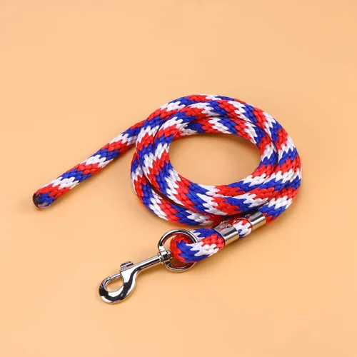 Miniatura 5 de POPETPOP - Cuerda de caballo trenzada para equitación de caballo con cierre resistente (rojo, azul y blanco)