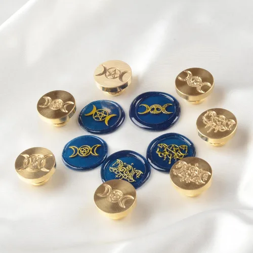 Miniatura 4 de Triskelion, triquetra, vector, diosa, pentáculo, árbol de la vida en triple luna sello sello cera sello, para invitación de boda, tarjetas, cartas