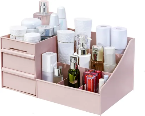 Miniatura 10 de Organizador de colonia negro para hombres - Organizador grande de mostrador con cajones para colonia, perfume, afeitado y cuidado de la piel