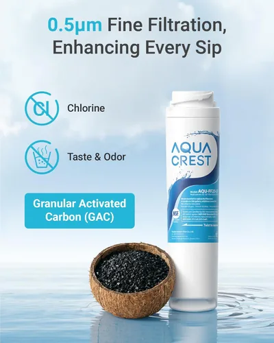 Miniatura 4 de AQUACREST FQSLF filtro de agua para debajo del fregadero, repuesto para GE FQSLF, GXSV65R filtro de agua, reduce el cloro, sabor y olor, sedimento
