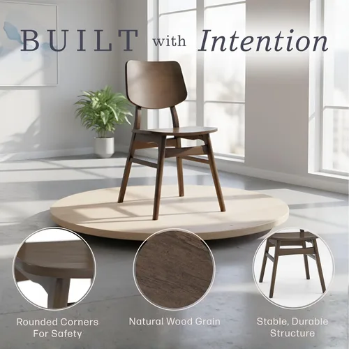 Miniatura 19 de Alaterre Furniture Calais Dining - Juego de 2 sillas de comedor moderno de mediados de siglo, juego de sillas de madera maciza con diseño