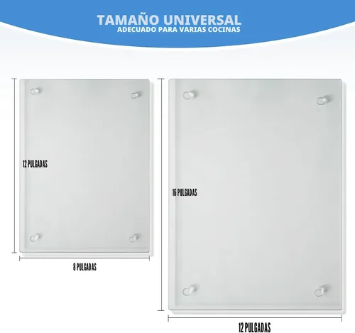 Miniatura 2 de Tabla de cortar de vidrio templado Mymonfif para cocina, tabla de vidrio transparente para encimera, resistente al calor, con pies antideslizantes