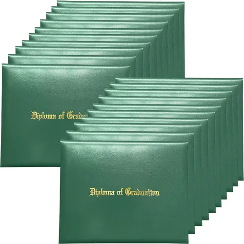 Miniatura 27 de MyGradDay Cubierta de diploma impresa 8.5x11 titular del diploma de graduación cubierta de cuero liso tamaño carta negro