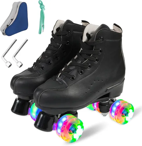 Derby - Patines profesionales para interiores y exteriores para mujeres y hombres, patines ajustables de cuatro ruedas para personas mayores