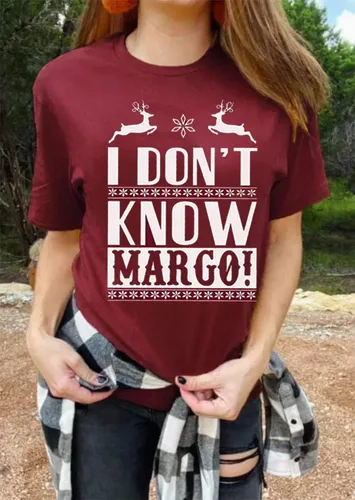 Miniatura 5 de I Don't Know Margo - Camiseta divertida de Navidad para mujer, camisetas de manga corta con gráficos lindos