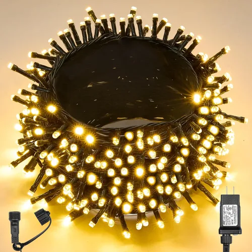 Miniatura 8 de WBao - Cadena de luces LED para Halloween de 300 luces, 108 pies, luces LED súper brillantes con certificación UL, 8 modos de iluminación