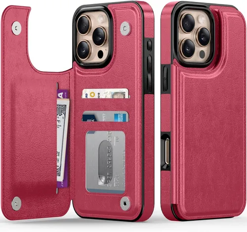 Miniatura 96 de FUNMIKO Funda tipo cartera para iPhone 13 con tarjetero, bloqueo RFID, protección de grado militar y obras de arte impresas con rayos UV, cierre