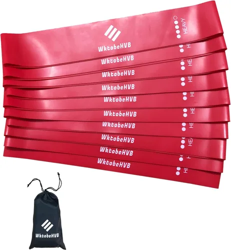 Miniatura 2 de Bandas elásticas de resistencia para ejercicio, paquete de 5/10, bandas elásticas de 10/12 pulgadas para entrenar con bolsa de transporte, bandas