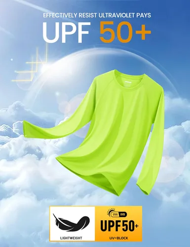 Miniatura 57 de MAGCOMSEN Camisas de manga larga para hombre, protección solar UPF 50+, camisetas atléticas para senderismo, correr, entrenamiento, protección
