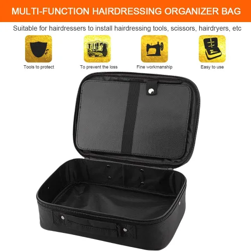 Miniatura 4 de Herramientas de peluquería Almacenamiento Estuche de transporte, Profesional Multifuncional Peluquero Peluquero Diseñador Bolsa de Sesión Cosméticos