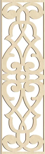 Miniatura 5 de 9 3/8"W x 24 3/8"H x 1/4"T Bellaire Decorativos Paneles de pared de madera calado, abedul