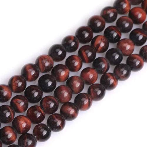 JOE FOREMAN Cuentas de ojo de tigre rojo natural de 0.236 pulgadas (0.236 in), piedras preciosas semipreciosas, chakras redondas de agujero grande,
