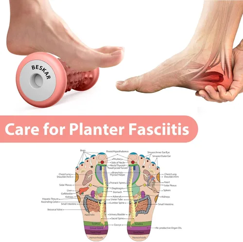 Miniatura 3 de BESKAR Rodillo de masaje para pies para alivio de fascitis plantar, herramienta portátil de reflexología, rodillos de masaje de punto de presión