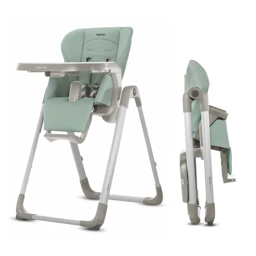 Inglesina My time - Silla alta color menta, silla alta ajustable para bebés y niños pequeños, 4 de altura y 3 ajustes de reclinación, plegable, sin