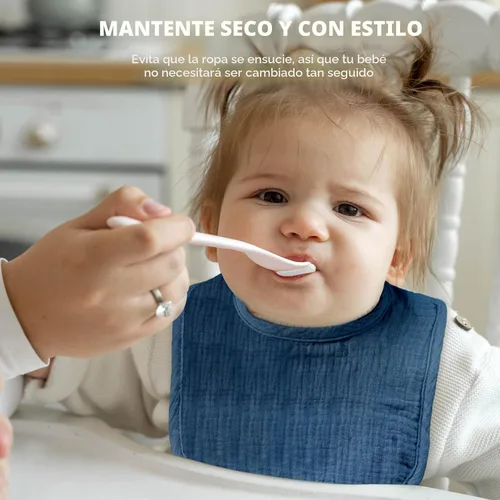 Miniatura 6 de Baberos de muselina para bebés para niños y niñas, baberos de algodón para babeo, baberos ajustables para recién nacidos para babeo y dentición