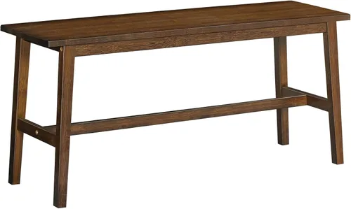 Miniatura 11 de HOOBRO Banco de comedor de bambú de 39.3 pulgadas, banco de mesa de cocina de granja, muebles de cocina y sala de estar, fácil de montar, resistente