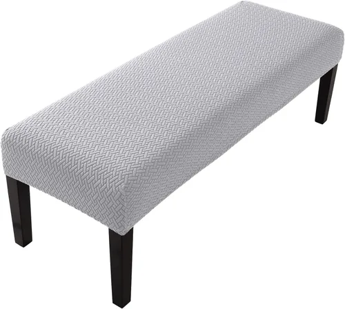 Miniatura 34 de Fuloon - Funda elástica de jacquard para banco de comedor, antipolvo, desmontable, funda para banco lavable, protector de cojín de asiento para Beige